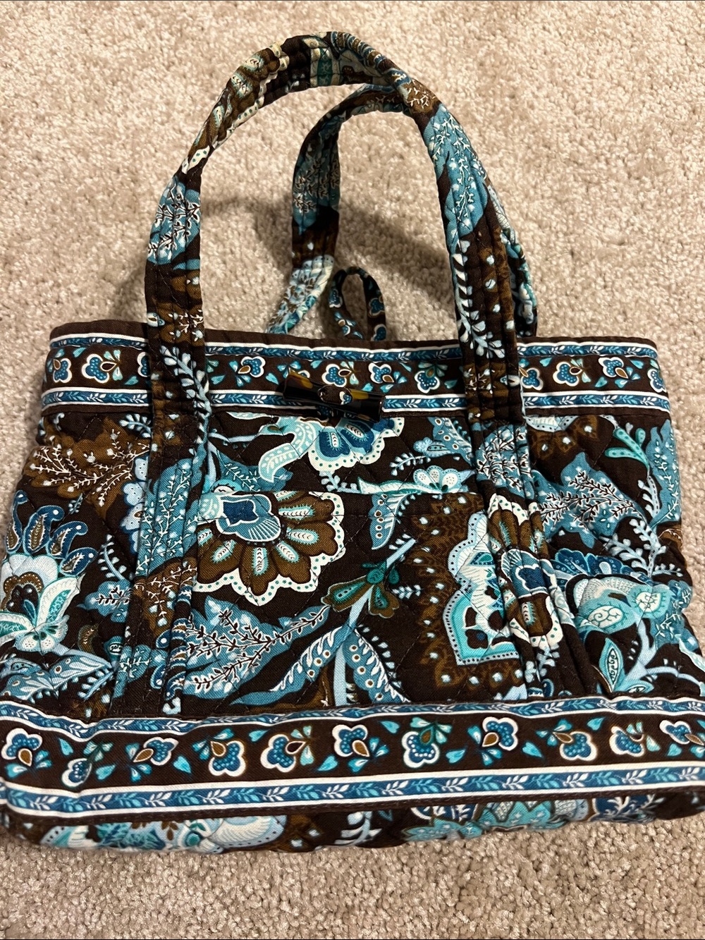 Vintage Vera Bradley, small bucket, purse in java blue